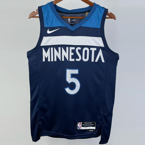 22-23 Timberwolves EDWAROS #5 Blue Top Quality Hot Pressing NBA Jersey