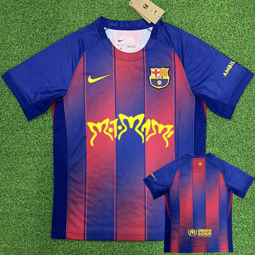 25-26 BAR Home Print Personalized AD Fans Soccer Jersey (Motomami)*印胸前广告