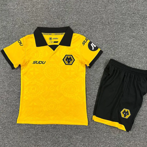 25-26 Wolves Home Kids Soccer Jersey