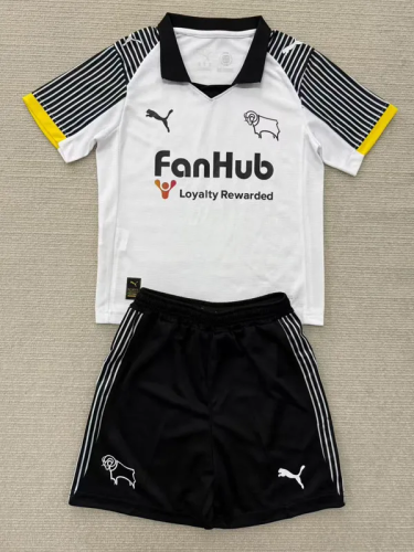 25-26 Derby County Home Kids Soccer Jersey