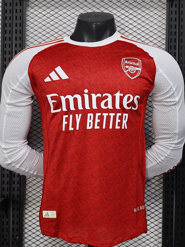 25-26 Arsenal Home Long Sleeve Player Version Soccer Jersey (长袖球员)
