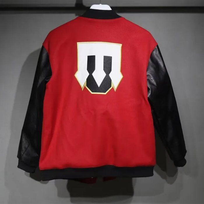 25-26 Manchester United Red Cotton Baseball Jacket