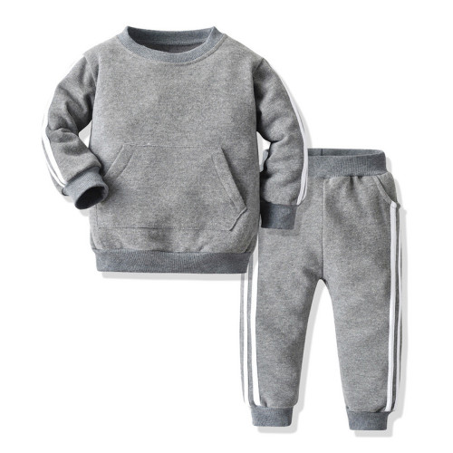 Children's Pure Cotton Sweatshirt And Pants Grey #W001