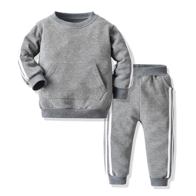 Children's Pure Cotton Sweatshirt And Pants Grey #W001