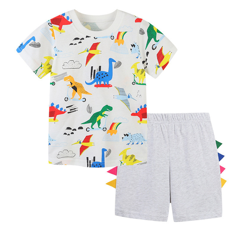 Children's T-shirt shorts set White#019
