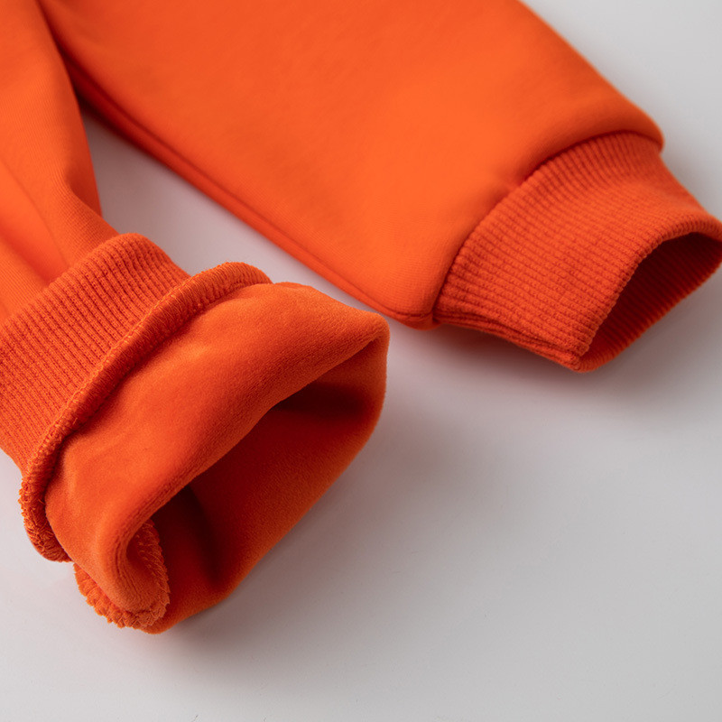 Children's Sports Suit plus fleece Orange #P003