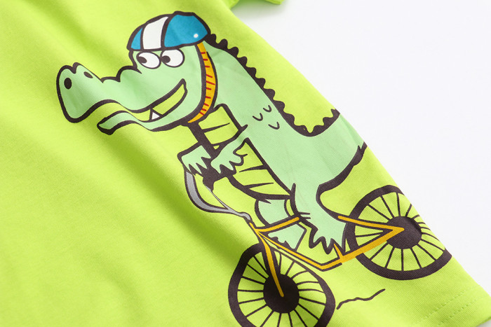 Children's T-shirt shorts set  Sparkling green #001