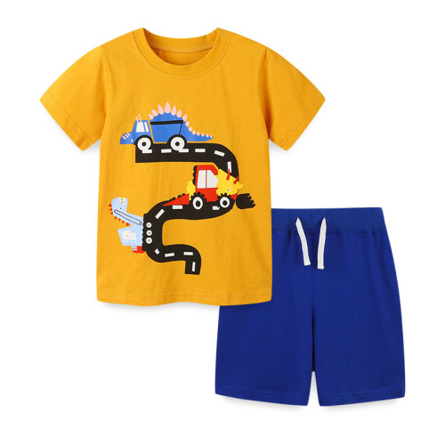 Children's T-shirt shorts set Yellow #020