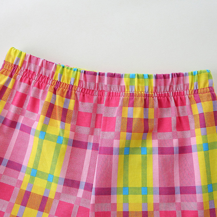 Children's T-shirt shorts set Girl  Pink Yellow #023