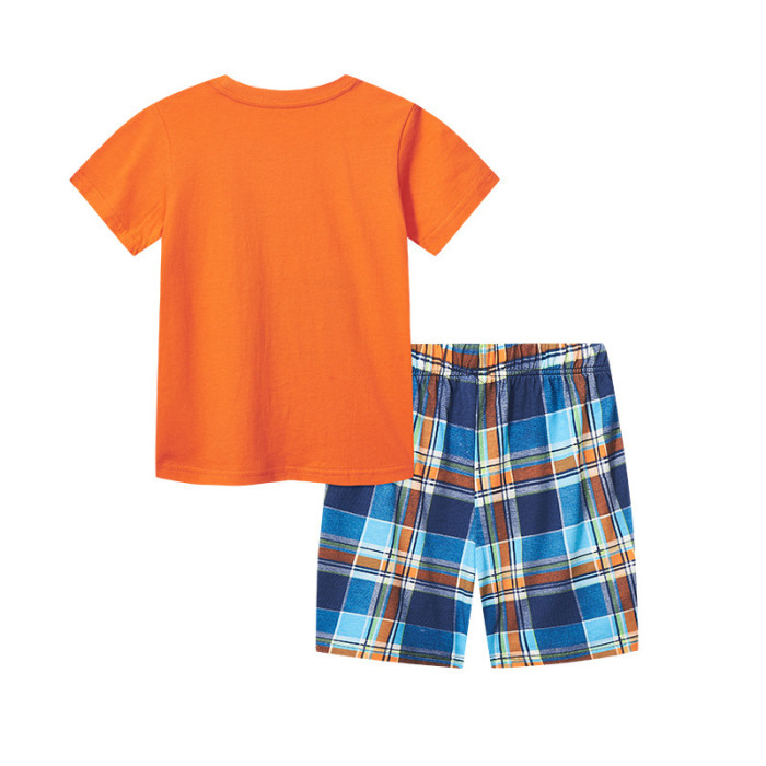 Children's T-shirt shorts set Orange #018