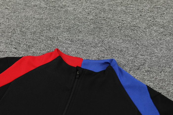 #AHP01 Black Children's Half Pull Tracksuit Long Suit (High Quality)