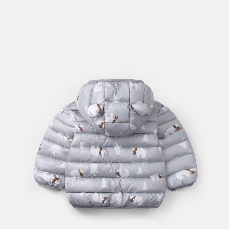 light gray children's cotton padded jacket #AK06