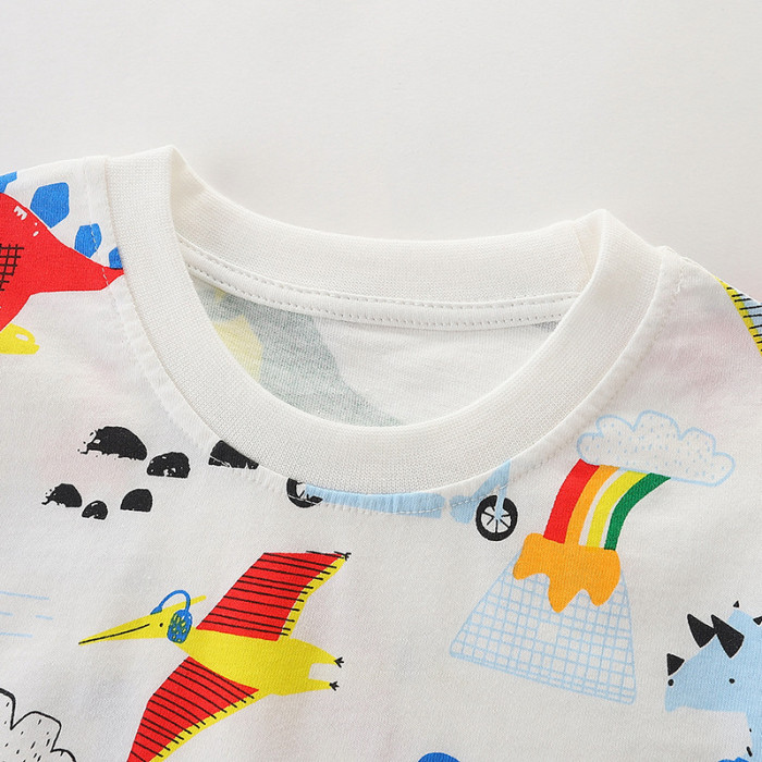 Children's T-shirt shorts set White#019
