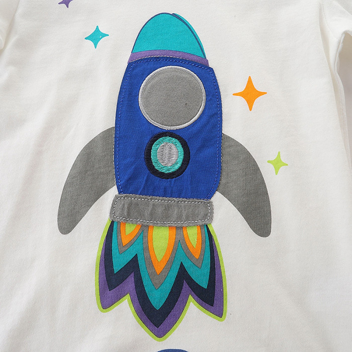 Children's T-shirt shorts set  White #027