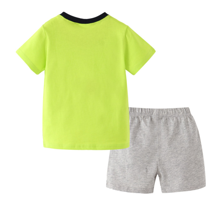 Children's T-shirt shorts set  Sparkling green #001