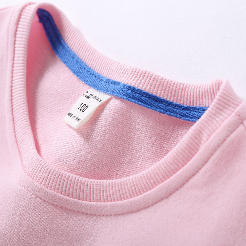 Children's Pure Cotton Sweatshirt And Pants Pink Black #W003