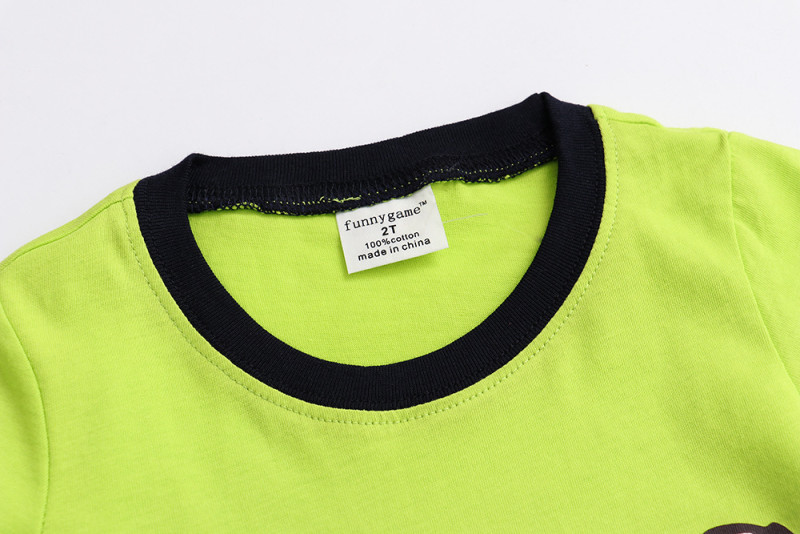 Children's T-shirt shorts set  Sparkling green #001