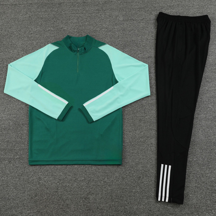 #AHP01 Green Children's Half Pull Tracksuit Long Suit (High Quality)