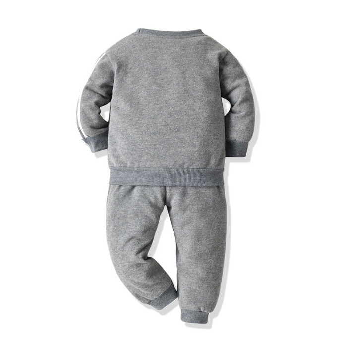 Children's Pure Cotton Sweatshirt And Pants Grey #W001