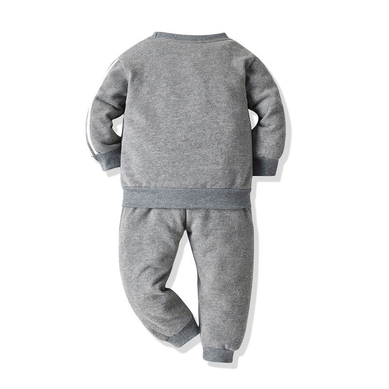 Children's Pure Cotton Sweatshirt And Pants Grey #W001