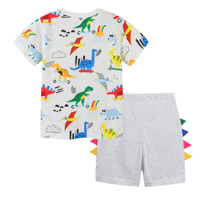 Children's T-shirt shorts set White#019
