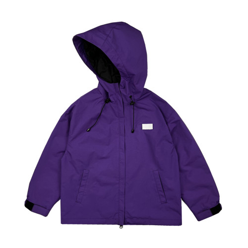 Mountaineering jacket for children parent-child hooded jacket  purple #Ak003