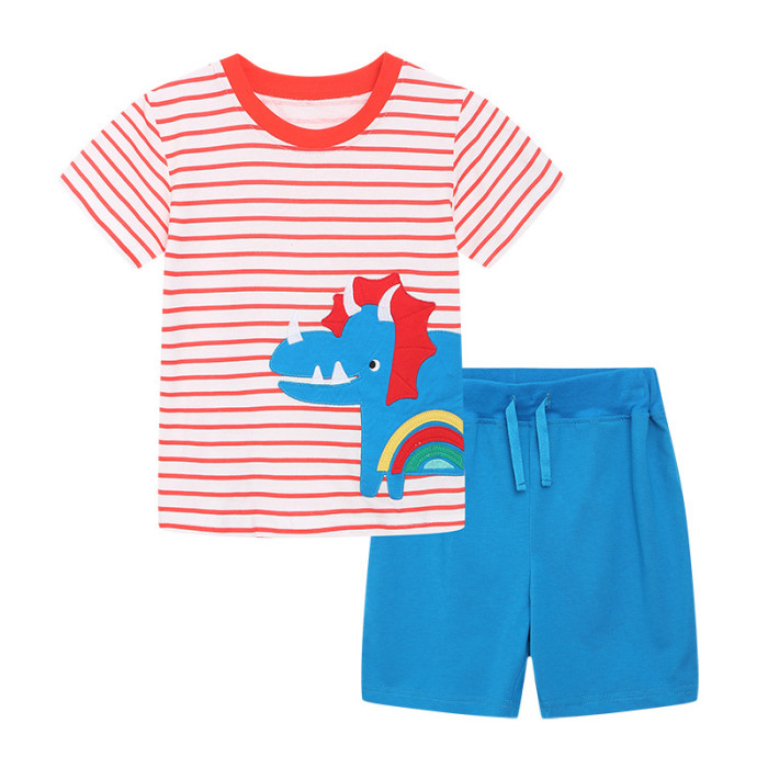 Children's T-shirt shorts set Pink Blue #024