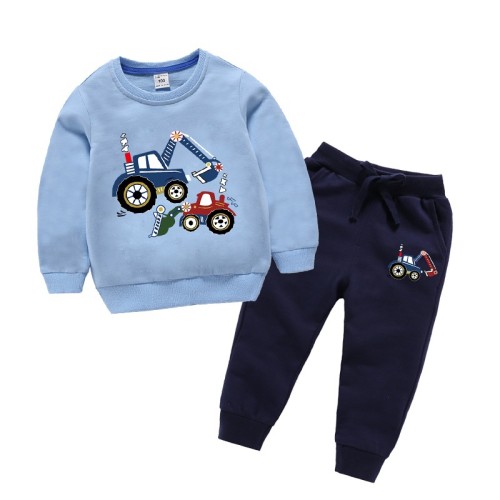 Children's Blue Sports Suit plus fleece Blue #Q002