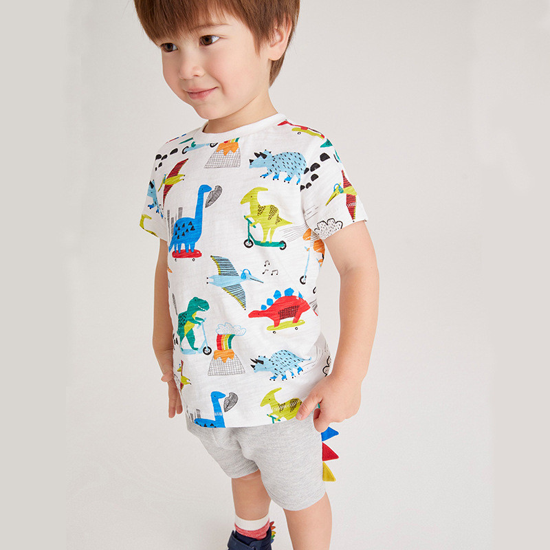 Children's T-shirt shorts set White#019