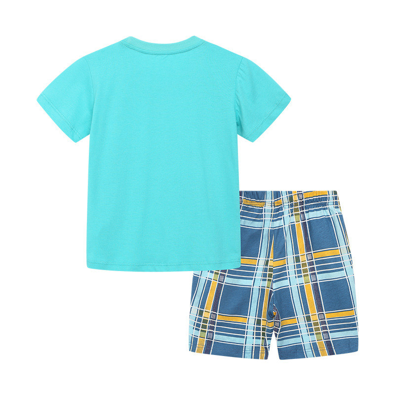 Children's T-shirt shorts set Blue#022
