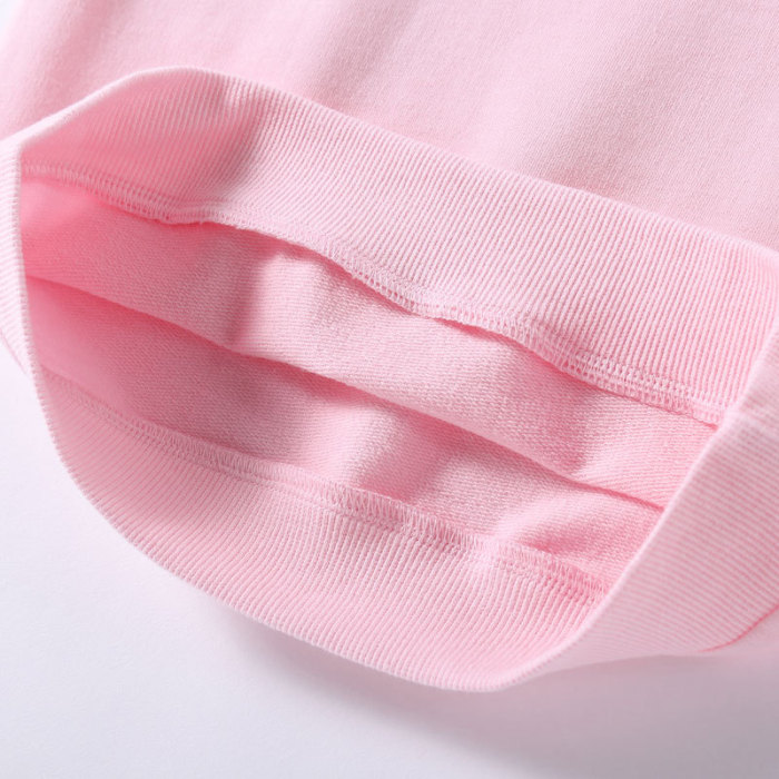 Children's Pure Cotton Sweatshirt And Pants Pink Black #W003