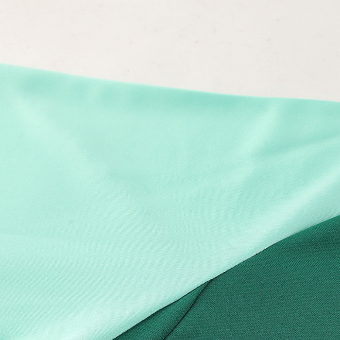 #AHP01 Green Children's Half Pull Tracksuit Long Suit (High Quality)