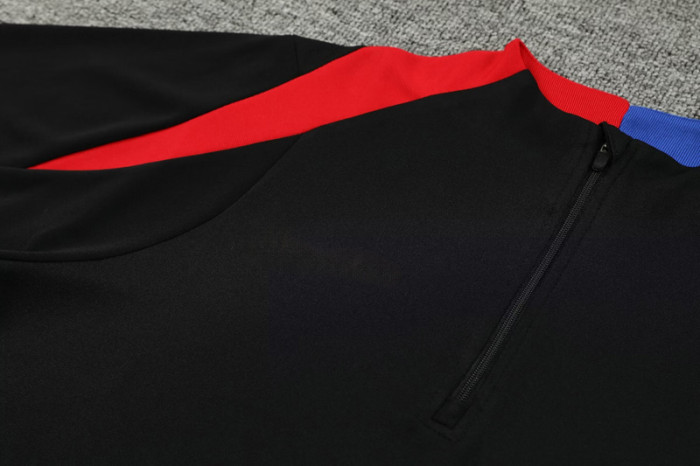 #AHP01 Black Children's Half Pull Tracksuit Long Suit (High Quality)