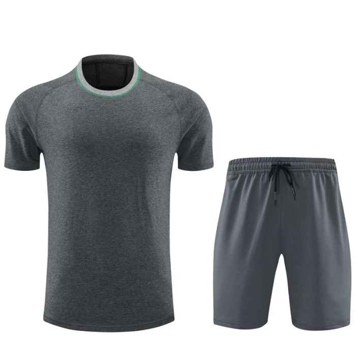 #AKH01 Dark gray Children's Short Suit (High Quality) (pure cotton yarn)