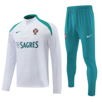 24-25 Portugal White Half Pull Tracksuit (半拉链)