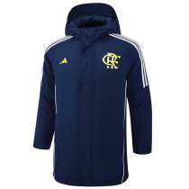 24-25 Flamengo Royal Blue Hooded Windbreaker Fabric Cotton Coat #G206