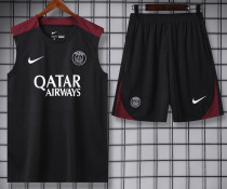 24-25 PSG Black Tank top and shorts suit