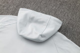 24-25 PSG Light gray Hoodie Half Pull Tracksuit #F585半拉连帽
