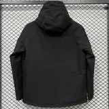 24-25 PSG Jordan Cotton Thickened warm Black Outdoor Jackets #A805加棉冲锋衣