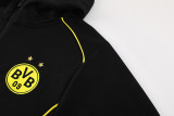 24-25 Dortmund Black Hoodie Jacket Tracksuit #02