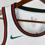 2017-18 BUCKS ANTETOKOUNMPO #34 White Retro Top Quality Hot Pressing NBA Jersey