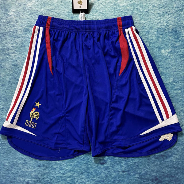 2006 France Home Blue Retro Shorts Pants
