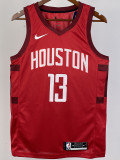 2018-19 ROCKETS HARDEN #13 Red Retro Top Quality Hot Pressing NBA Jersey