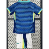 24-25 Brazil Away Kids Soccer Jersey