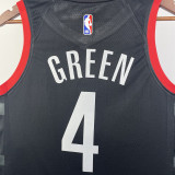 23-24 Rockets GREEN #4 Black Top Quality Hot Pressing NBA Jersey (Trapeze Edition)飞人版