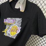 T132 Lakers Jordan Black High Quality Casual T-Shirt