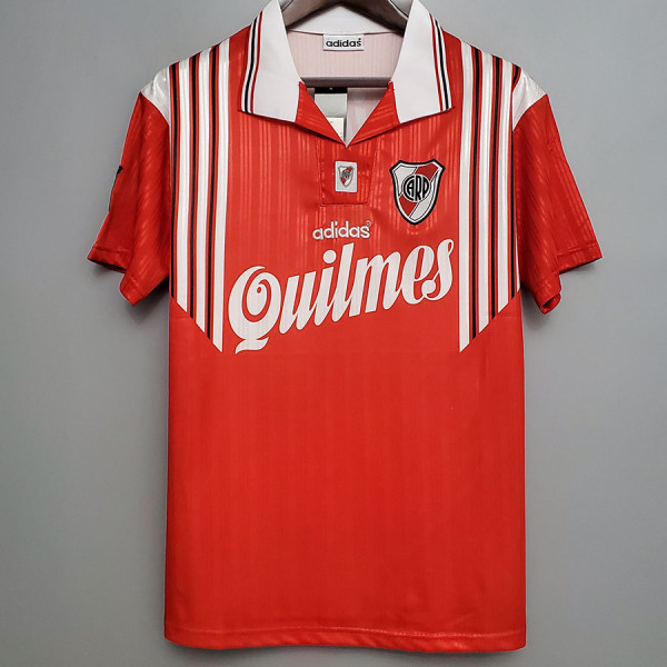 1995-1996 River Plate Away Red Retro Soccer Jersey
