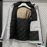 24-25 PSG Jordan Cotton Thickened warm Grey Outdoor Jackets #A805加棉冲锋衣