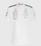 2025 F1 Mercedes White Polo Racing Suit(有领)