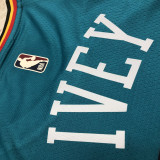 22-23 Pistons IVEY #23 Blue Top Quality Hot Pressing NBA Jersey (Retro Logo)